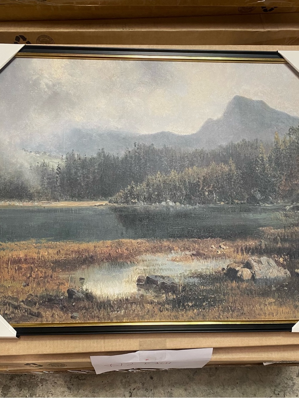20 X 24 MOUNTAIN LANDSCAPE Frame WALL ART Hearth Hand MAGNOLIA Target Black Gold